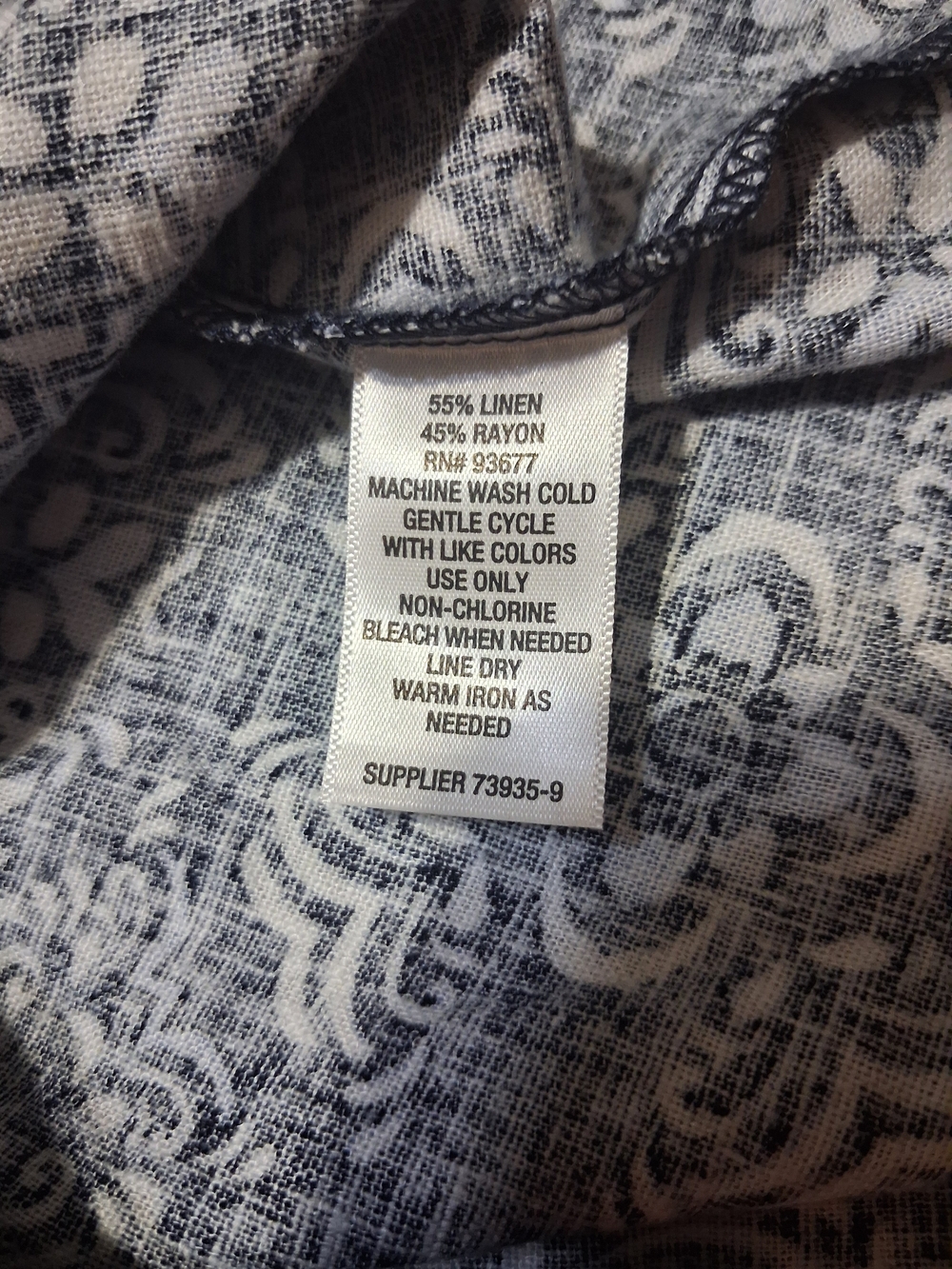 Liz Claiborne Navy Floral Button-Front Camisole - Picture 4 of 4